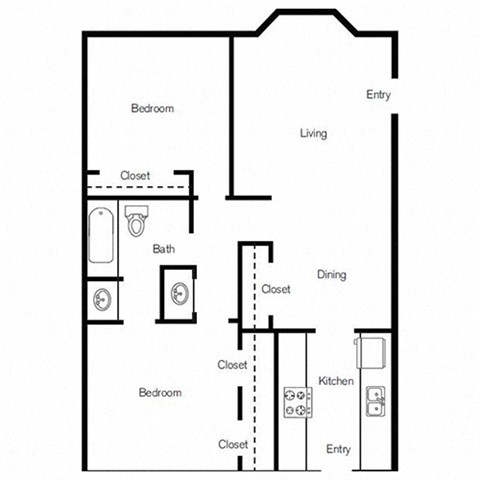 a floor plan of a house with a bedroom and a living room